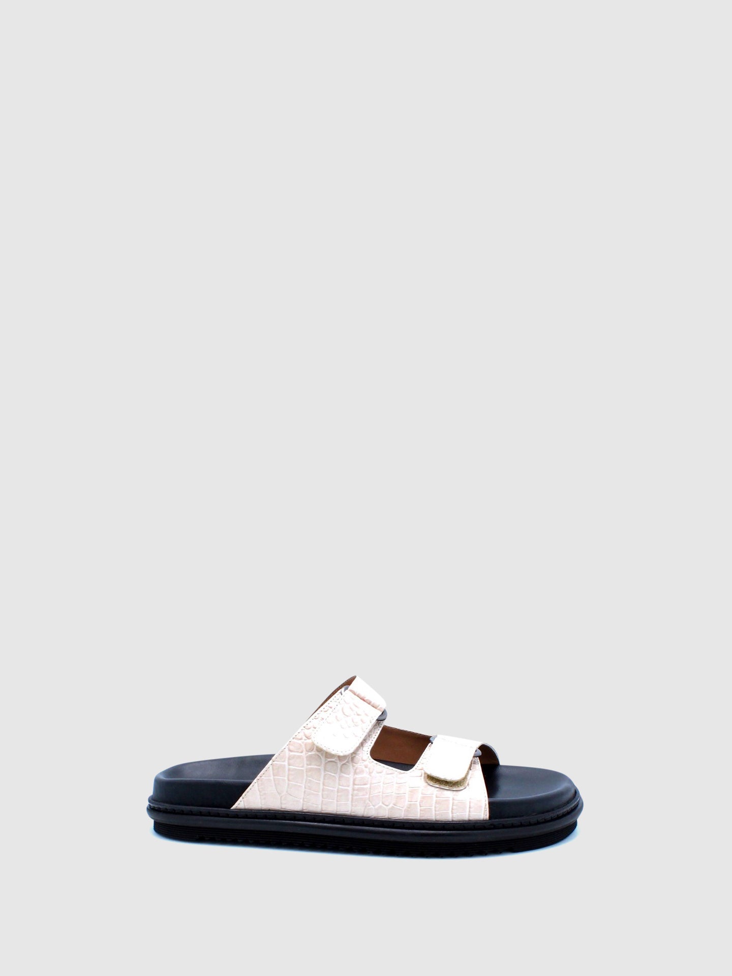 JJ Heitor Mules com Fivela Croco Off White