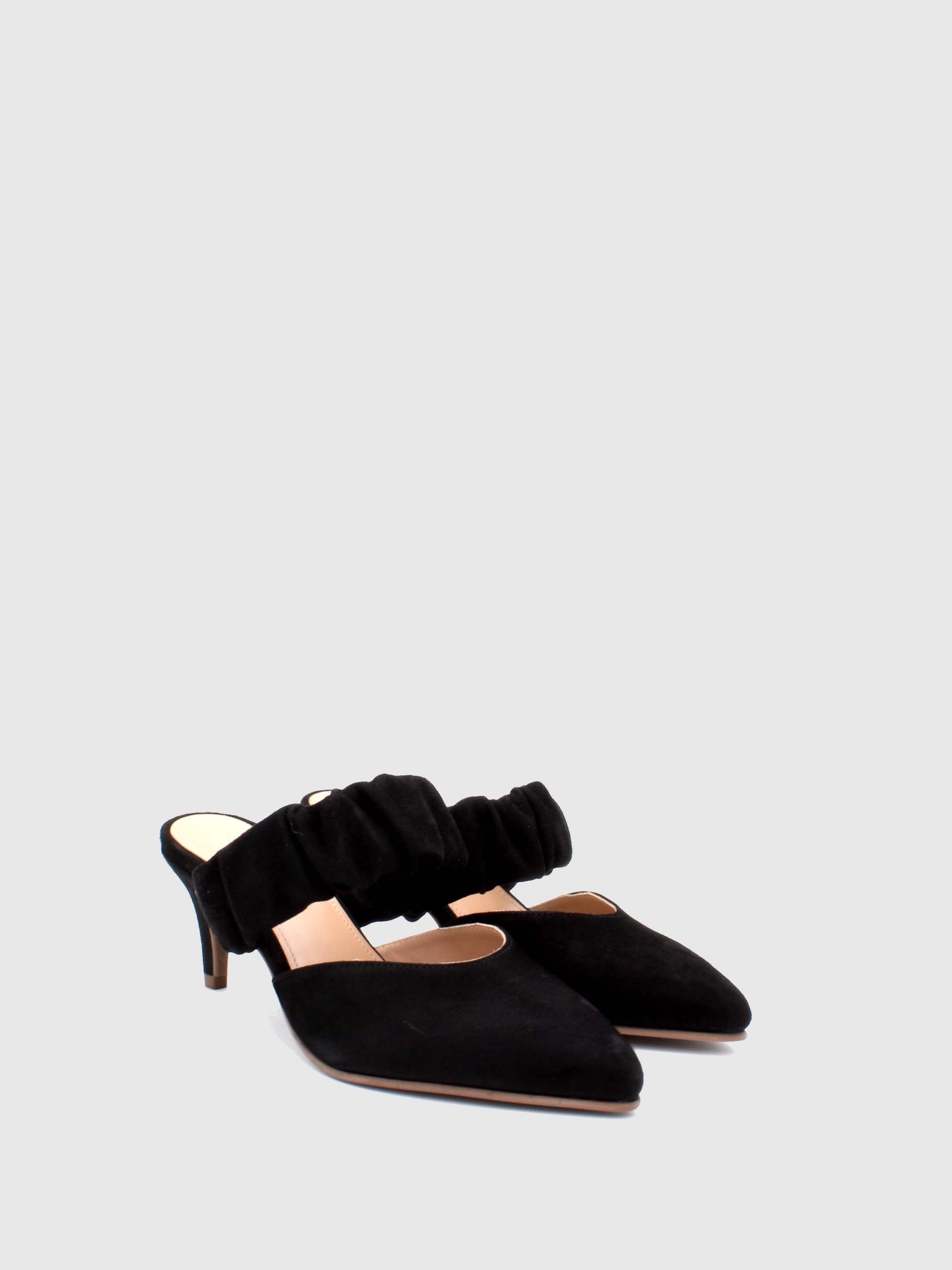 JJ Heitor Elasticated Mules G01L3 Suede Black