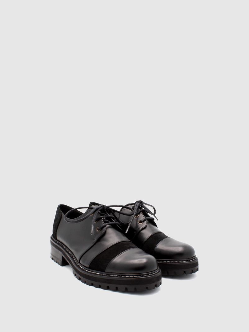 JJ Heitor Black Lace-up Loafers