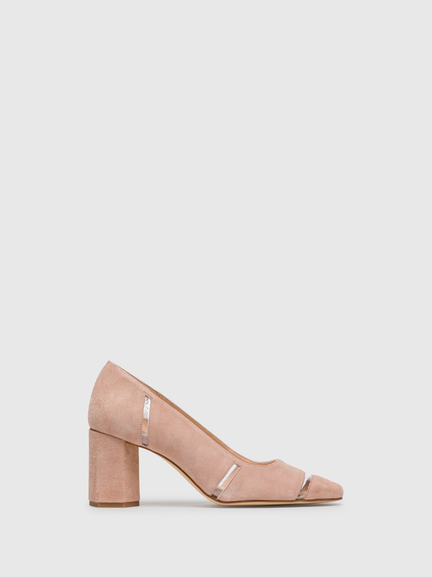 Sofia Costa Pink Square Toe Pumps Shoes