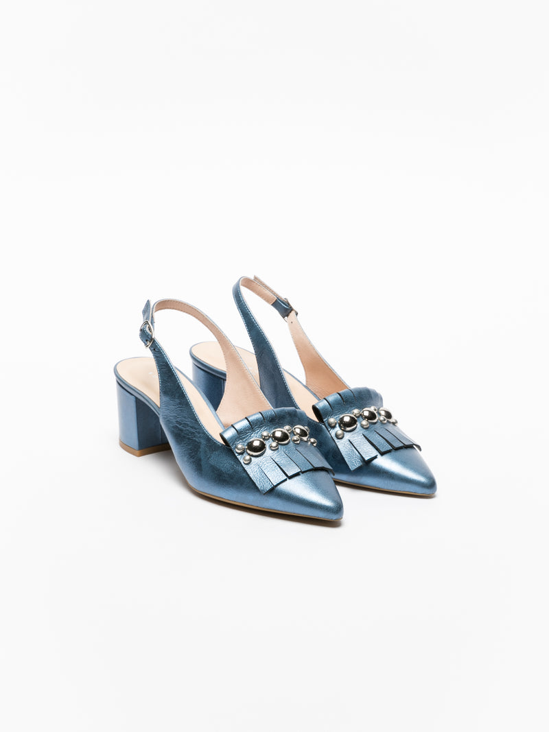 Sofia Costa Sapatos de Salto Alto com Tira no Calcanhar em Azul