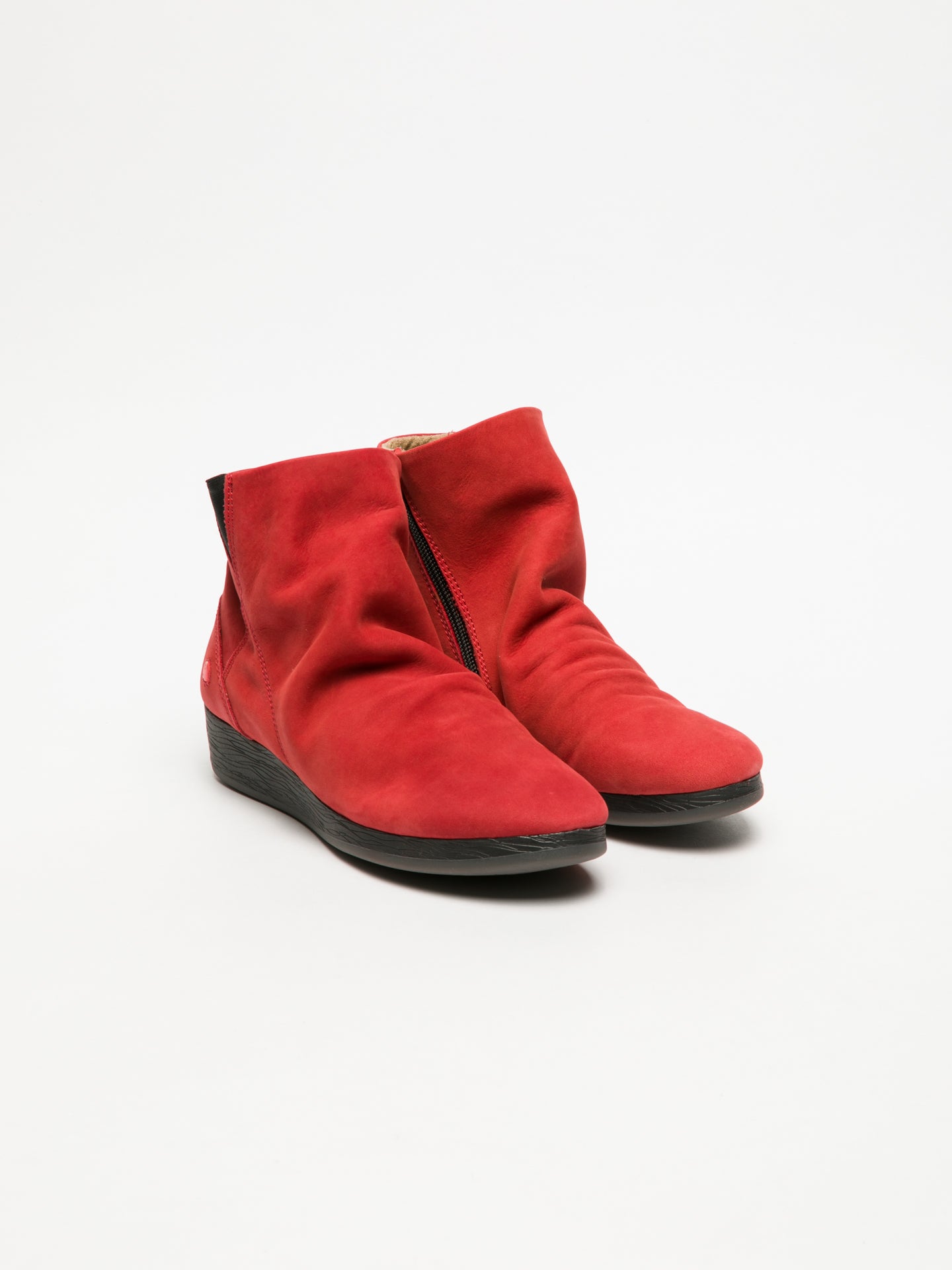 Softinos Red Wedge Ankle Boots