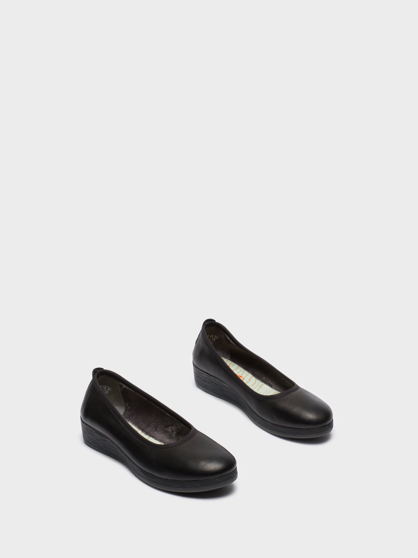 Softinos Black Wedge Ballerinas