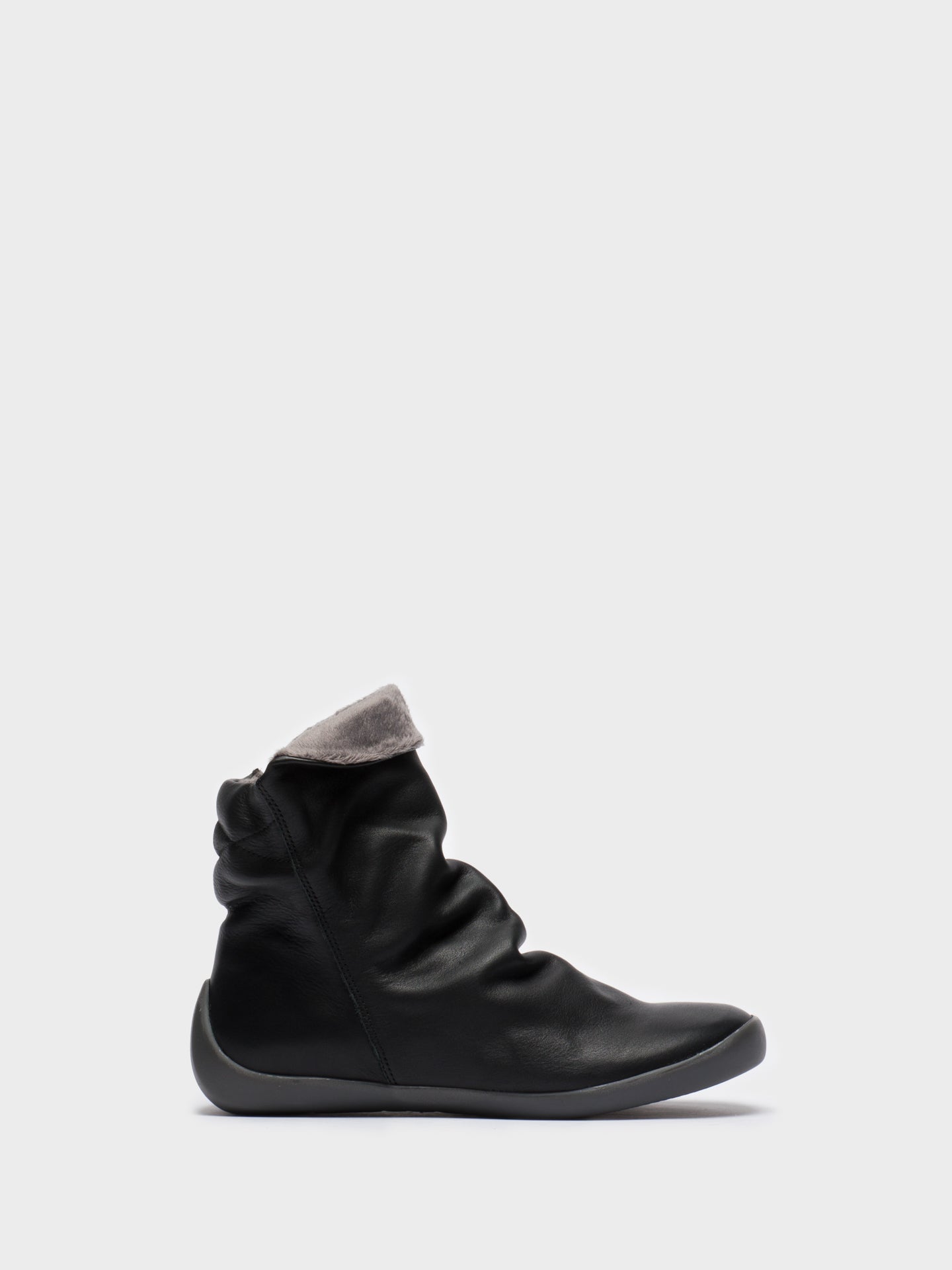 Softinos Botins com Fecho em Cinzento Preto