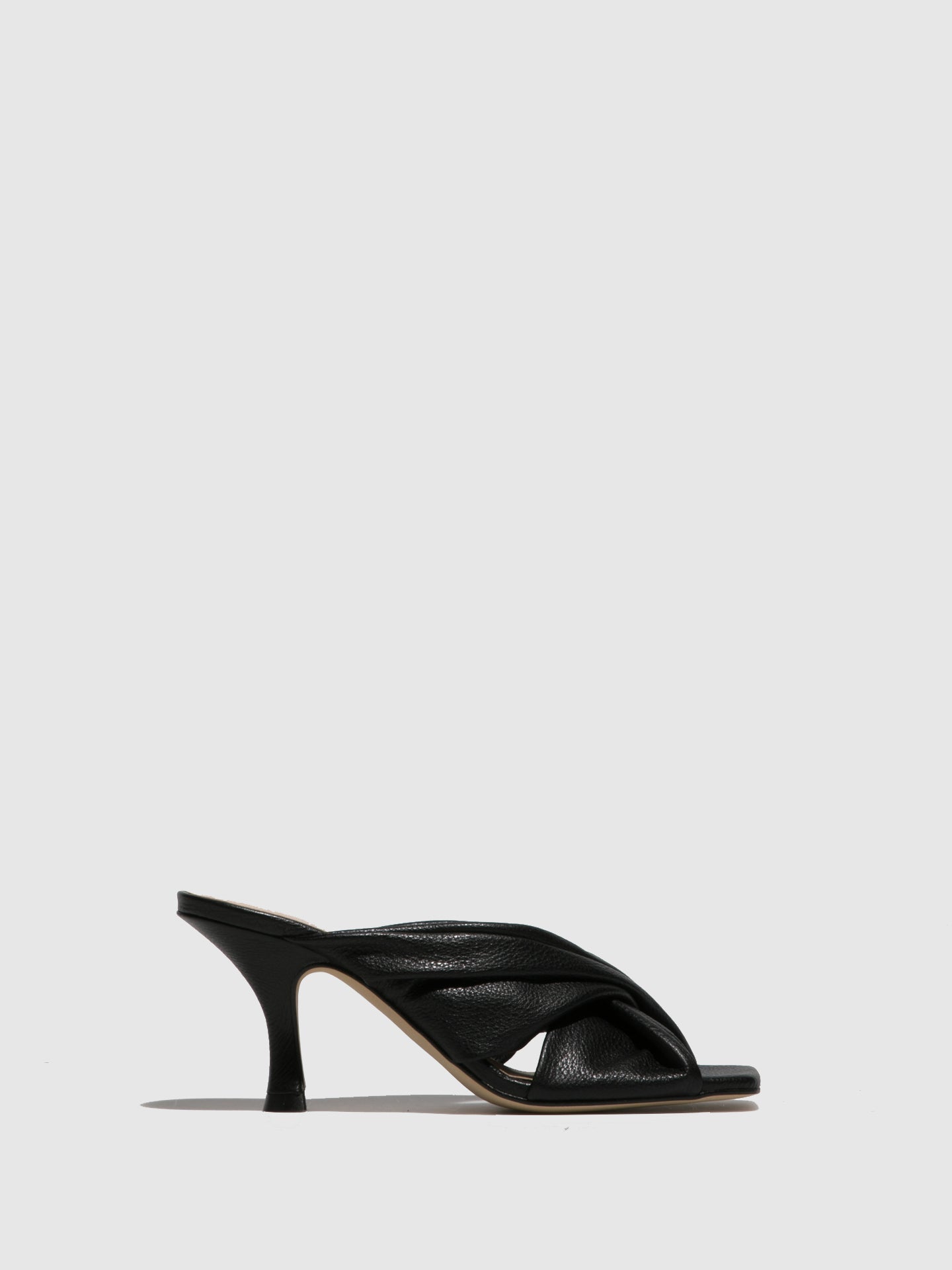 Sofia Costa Black Kitten Heel Mules