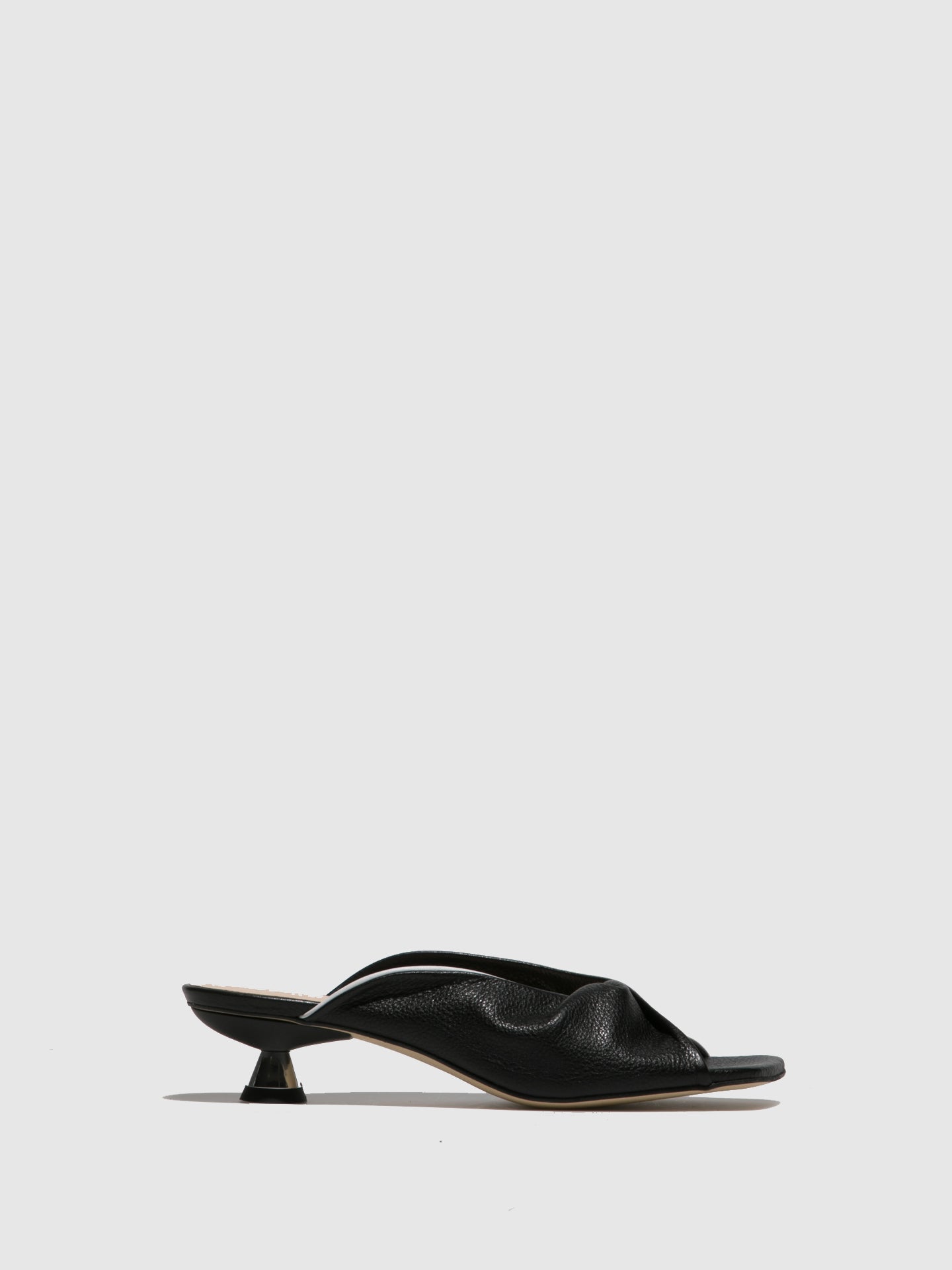 Sofia Costa Black White Kitten Heel Mules